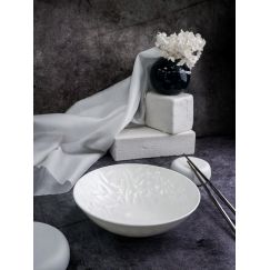 Салатник 850 мл, d 19,5 см, h 6 см, костяной фарфор, Origami, Casa di fortuna