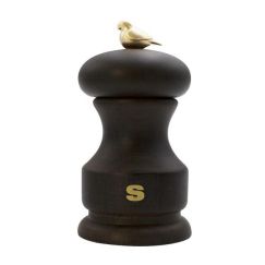 Мельница для соли 11 см, бук, цвет "темное дерево", серия Bird, Bisetti