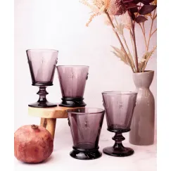 Набор из 2-х стаканов O/F 260 мл (арт 612108) и  2-х бокалов 240 мл (арт 611008), серия ABEILLE AUBERGINE, La Rochere