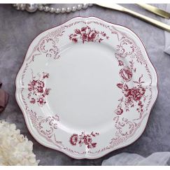 Тарелка мелкая d 28,5 см, h 2,7 см, фарфор, Red Rose, Casa di fortuna