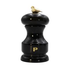 Мельница для перца 11 см, бук лакированный, цвет черный, серия Bird, Bisetti