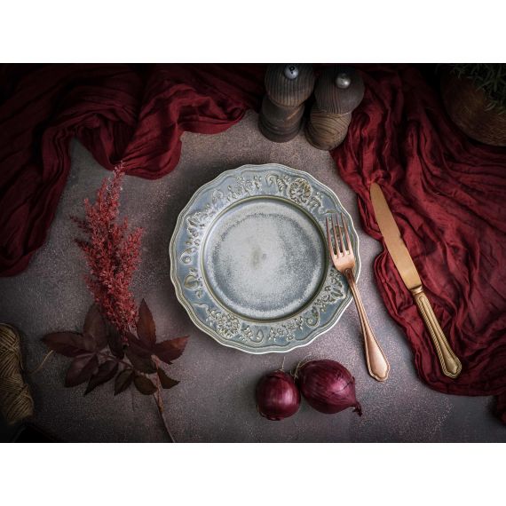 Тарелка мелкая d 21 см, h 2,4 см, фарфор, Vintage, Casa di fortuna, изображение 5