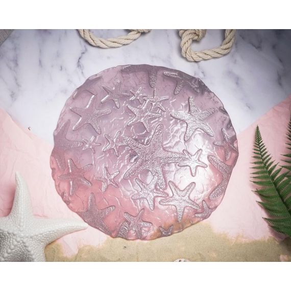 Блюдо 33 см, цвет пастельно-розовый с серебристым декором, Estrella De Mar, Casa di fortuna, изображение 5
