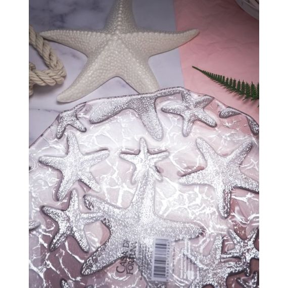 Блюдо 33 см, цвет пастельно-розовый с серебристым декором, Estrella De Mar, Casa di fortuna, изображение 11