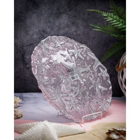 Блюдо 33 см, цвет пастельно-розовый с серебристым декором, Estrella De Mar, Casa di fortuna, изображение 10