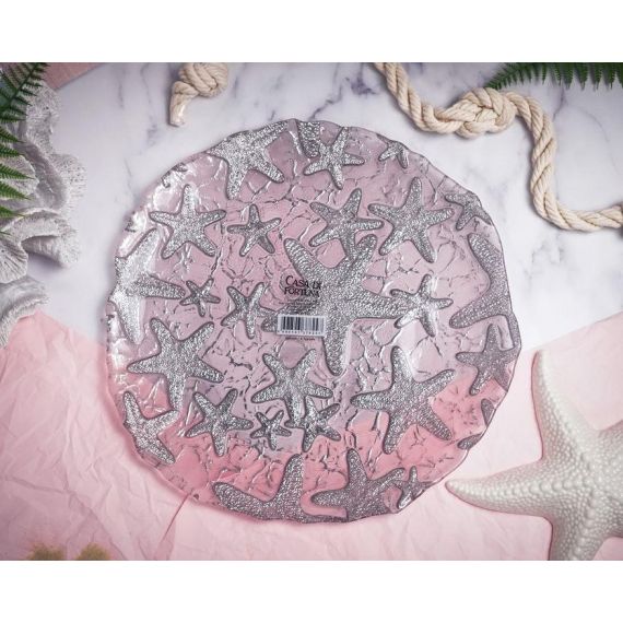 Блюдо 33 см, цвет пастельно-розовый с серебристым декором, Estrella De Mar, Casa di fortuna, изображение 13