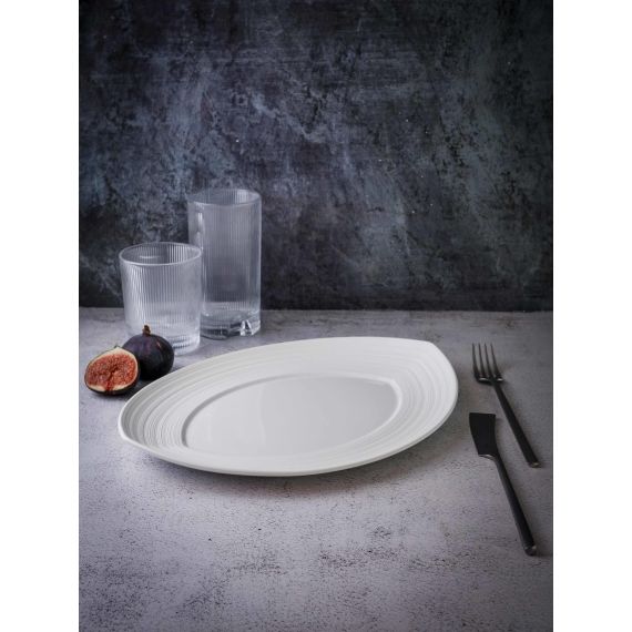Блюдо овальное 32x25 см, h 3 см, фарфор, Linea, Casa di fortuna, изображение 8