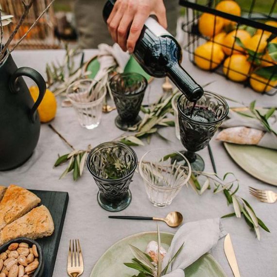 Набор из 6-ти стаканов на ножке, 200 мл, h 11,3 см, d 8 см, серия LYONNAIS anthracite, La Rochere, изображение 12