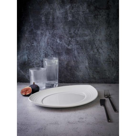 Блюдо овальное 32x25 см, h 3 см, фарфор, Linea, Casa di fortuna, изображение 5