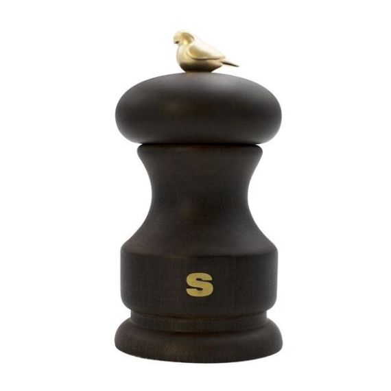 Мельница для соли 11 см, бук, цвет "темное дерево", серия Bird, Bisetti