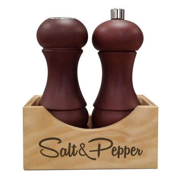 Мельницы для перца и соли, h 15 см, бук,  цвет ореховый, серия SET CASSETTA, Bisetti
