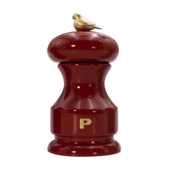 Мельница для перца 11 см, бук лакированный, цвет красный, серия Bird, Bisetti