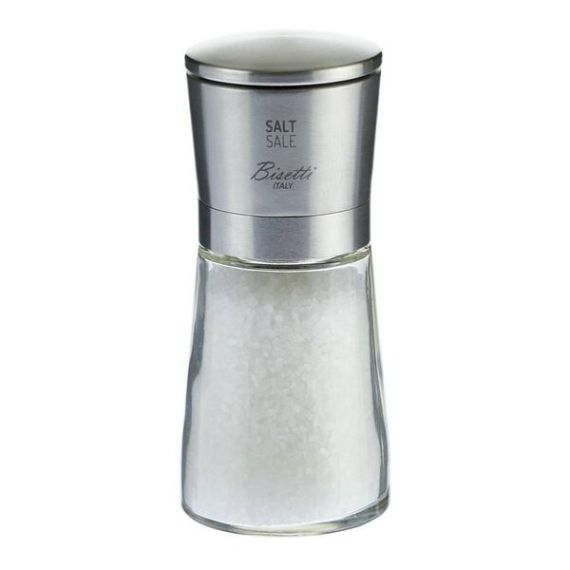 Мельница для соли  h 14,5 см, стекло, верхняя часть - нерж. сталь, прозрачная, серия LA SPEZIA, Bisetti