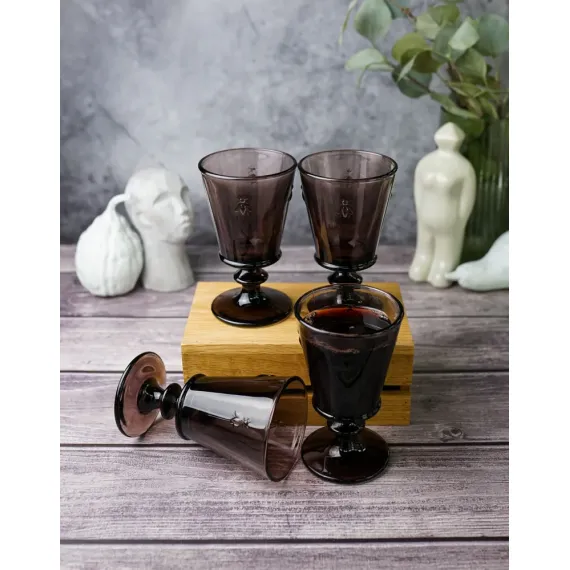 Набор из 4-х бокалов для вина 240 мл,  h 14,1 см, d 8,5 см, серия ABEILLE AUBERGINE, La Rochere
