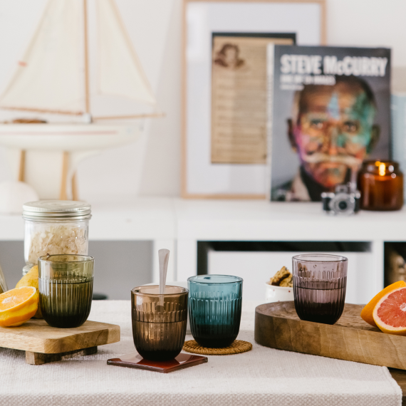 Набор из 6-ти стаканов O/F 290 мл, h 9,5 см, d 8 см, серый, серия OUESSANT ANTHRACITE, La Rochere, изображение 2