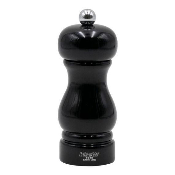 Мельница для соли h 13 см, бук лакированный, цвет черный, серия SORRENTO, Bisetti
