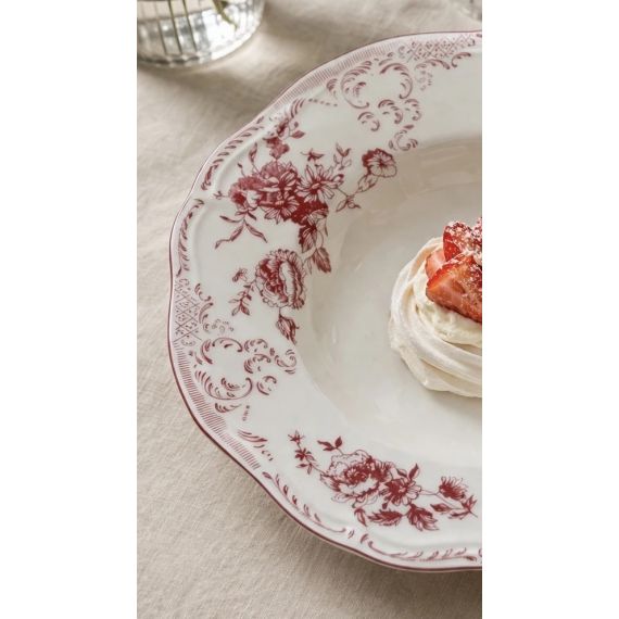 Блюдо овальное 32,5x23 см, h 3 см, фарфор, Red Rose, Casa di fortuna, изображение 3